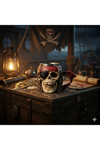 Vivesta Shop Viking Pirate Skull Stainless Steel 3D 500ml Embossed Mug Cup Tea Coffee Mug Cup