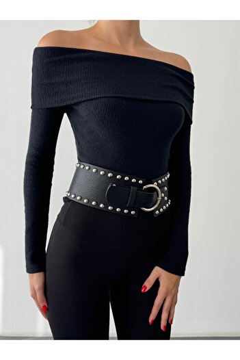 Friday Mood Women's Madonna Collar Ribbed Blouse