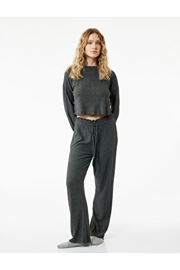 Koton Comfortable Fit Tie-Waist Knitwear Pajama Bottoms