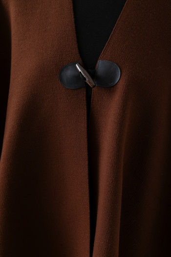 VEGA MODA Plain Knitwear Button Detailed Stylish Design Poncho, Plain Interlock, Poncho, Plain Patternless Shawl Poncho, Poncho
