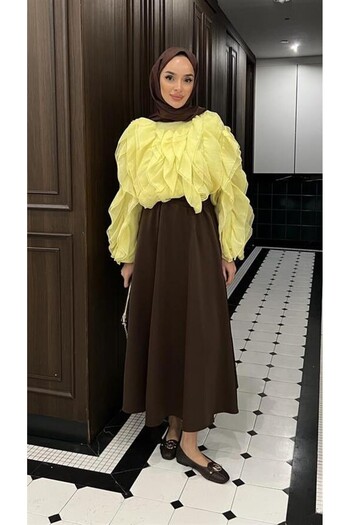 Modamorfo Seasonal Scuba Skirt Brown