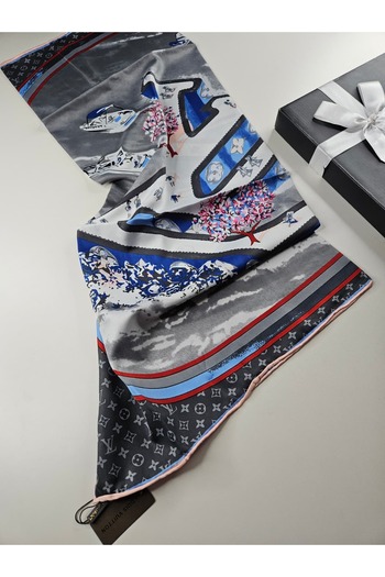 Webinay Home Port Boat Themed 100% Pure Silk Voile Scarf Silk Scrafs Hijab