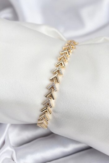 Clariss Brass Vip Series Gold Zircon Stone Fish Scale Model Women's Bracelet