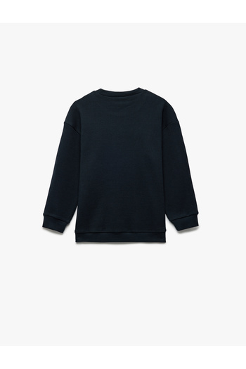 Koton Cotton Long Sleeve Crew Neck Oversize Basic School Sweatshirt