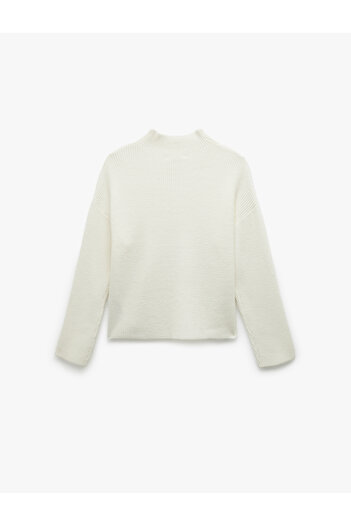 Koton Stand Collar Long Sleeve Comfortable Fit Basic Knitwear Sweater
