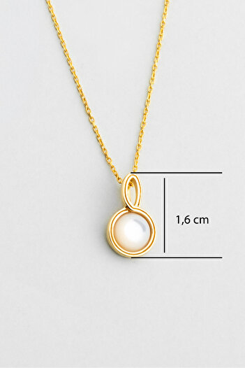 So CHIC... Işıltısı 18 Ayar Sarı Altın Kaplama 42 Cm Gümüş Kolye