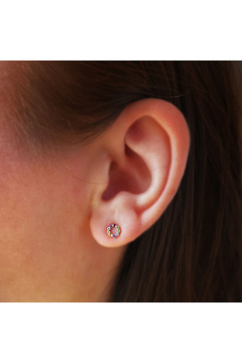 Silver berry S925 Flower Petal Earrings decorated with Amethyst, Citrine, Garnet, Peridot and Blue Topaz