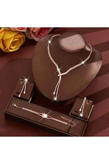 Estilo Lingerie Diamond-Looking Dream Model Jewelry Set Bride Wedding Engagement Invitation Prom Daily Jewelry Gift Jewelry Set
