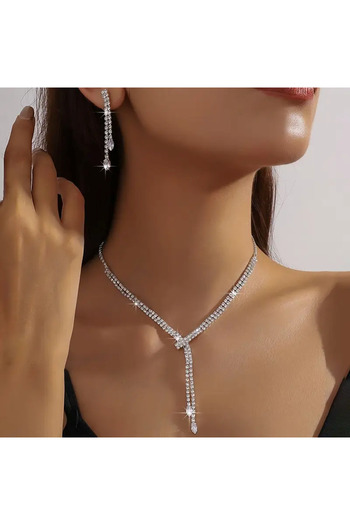 Estilo Lingerie Diamond-Looking Dream Model Jewelry Set Bride Wedding Engagement Invitation Prom Daily Jewelry Gift Jewelry Set