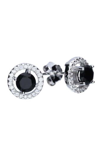 Silver berry S925 Urban Chic Black Earrings