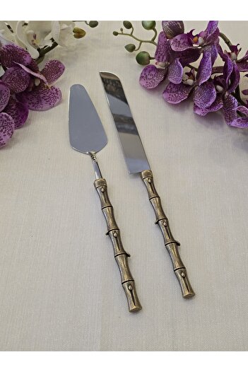 AlyaHomeAksesuar Bamboo 2 Piece Pasta Serving Spoon Set Antique