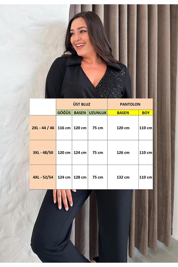 FOR ESRA BIG TREND Women's Plus Size Double Breasted Shirt Collar Sequin Block Waist Tie Three Quarter Sleeve 2-Piece Evening Dress Set