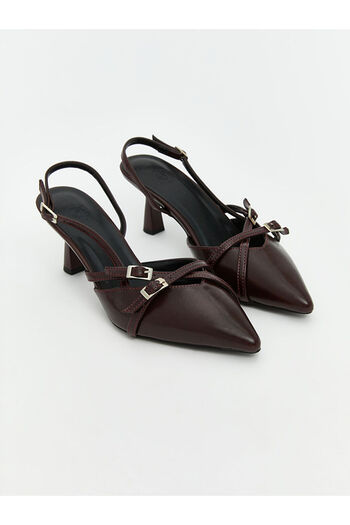 LC Waikiki Sparkling Choices from Shining Store |   Leather Look Pointed Toe Women's Heeled Shoes