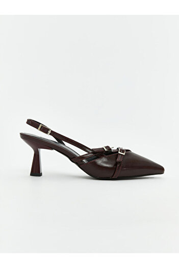 LC Waikiki Sparkling Choices from Shining Store |   Leather Look Pointed Toe Women's Heeled Shoes