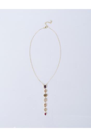 Kayra Multi-Colored Stone Necklace Gold