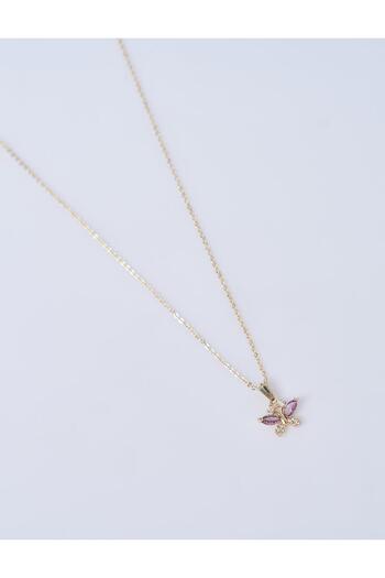 Kayra Butterfly Figured Necklace Gold