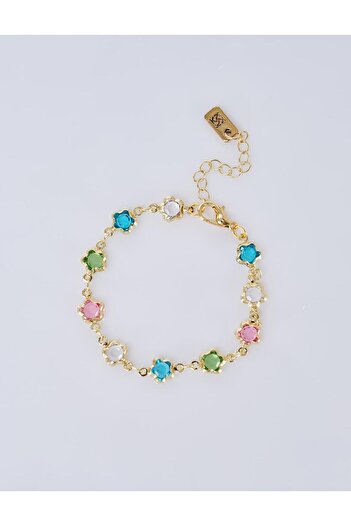 Kayra Colorful Stone Bracelet Gold