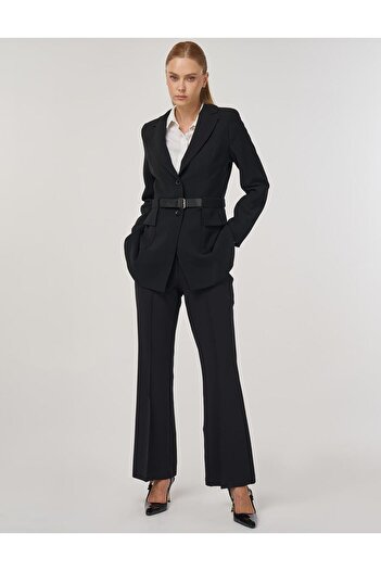 Kayra Belt Detailed Blazer Jacket Black