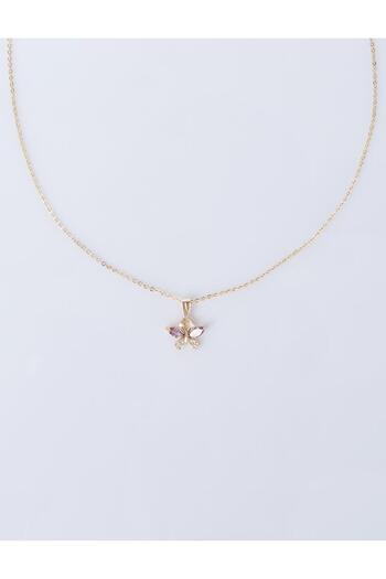 Kayra Butterfly Figured Necklace Gold