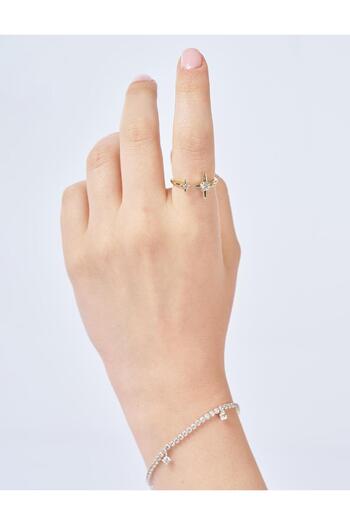 Kayra Shiny Stone Ring Gold