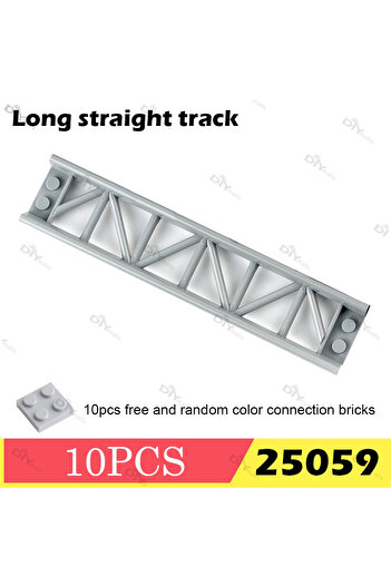 choice2 25059 رمادي 10 قطع رمادية قضبان مسار أفعوانية صغيرة أجزاء تقنية MOC Building Block Co