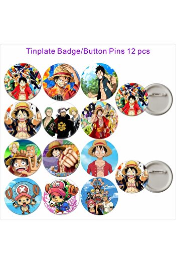choice2 12pcs badge One Piece Birthday Party Favors One Piece Collectible Model Gifts Slap Bracelets Kids Go
