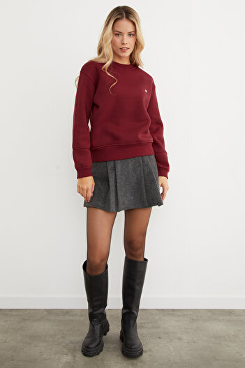Fulla Moda 3 Thread Metal Accessory Detailed Sweatshirt