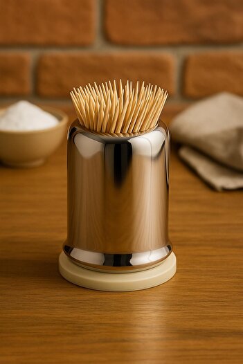 HSDemirci Stainless Steel Large Toothpick Holder 8 cm