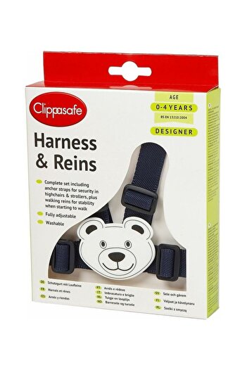 Clippasafe Teddy Pattern Safety Harness And Reins