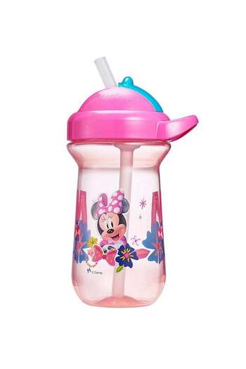 Disney Junior Flip Top Straw Cup, 10oz - Yellow/Pink