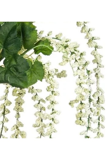 Davida Dreams Ramura planta curgatoare artificiala, coada lunga, frunze verzi si flori albe, lungime 73 cm