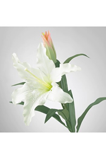 Davida Dreams Floare artificiala ornamentala, fir de crin alb, aspect , lung, 83 cm