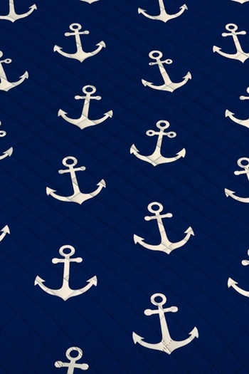 3D ELSE HALI Blue Sailor Anchor Patterned Double Pike Set Bedspread