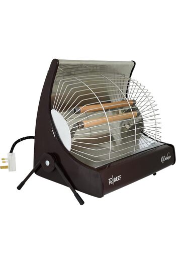 Reef Room Heater - Lightweight Brown Electric Heater with Dual Tube Heating Element for Fast Warmth