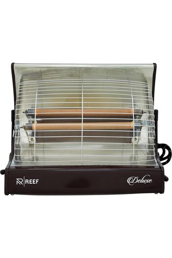 Reef Room Heater - Lightweight Brown Electric Heater with Dual Tube Heating Element for Fast Warmth