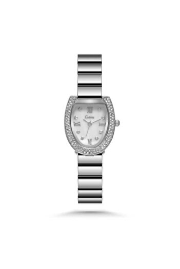 catera Women's silver steel watch with white dial