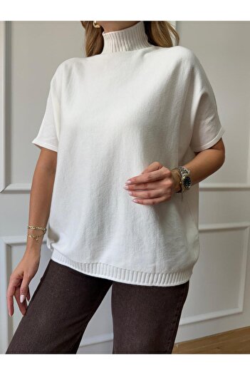Size Özgü Ecru Poncho Knitwear