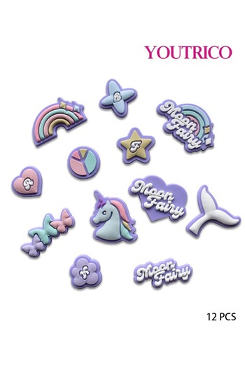 Youtrico Colorful Cartoon Jibbitz Charms - PVC Slipper Ornament Set