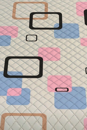 Else Dekor Blue Pink Geometric Patterned Double Pique Set Bedspread