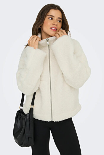ONLY Women's Onlaspen Goose down Filled Tedy Coat 15349400 Ecru