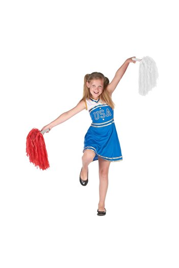 Hediye Rüzgarı 1 Pair Red White Pompom Set - for School Performances and National Holiday Celebrations