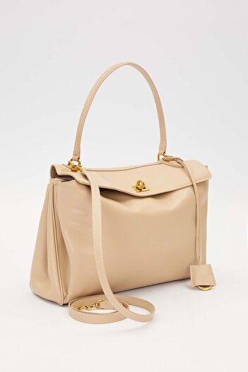 Levidor Vi̇zon Gold Lock Detailed Handbag