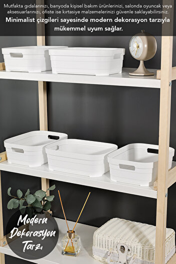 Meleni Home 1 Piece Decorative Pyramid Storage Box - Closet Organizer Organizer Box 2.8 Liters White