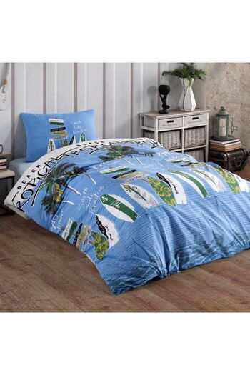 Kristal Single Ranforce Duvet Cover Set Wind Blue