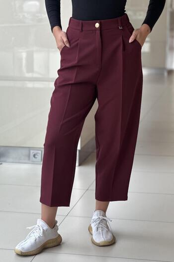 sentez giyim Sentez Roman Pleated Trousers with Elastic Back