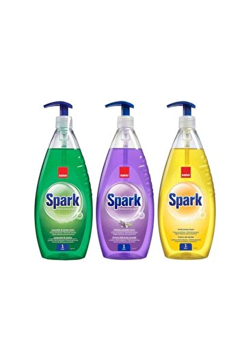 Sano Spark Cucumber 1 L, Lavender 1 L and Lemon 1 L Dishwashing Detergent Set with Pump