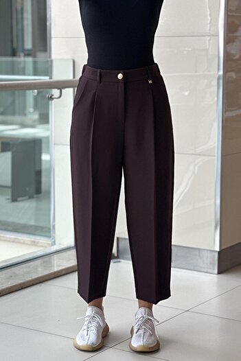 sentez giyim Sentez Roman Pleated Trousers with Elastic Back