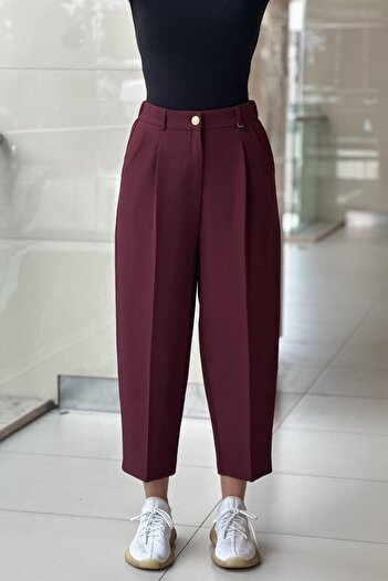 sentez giyim Sentez Roman Pleated Trousers with Elastic Back