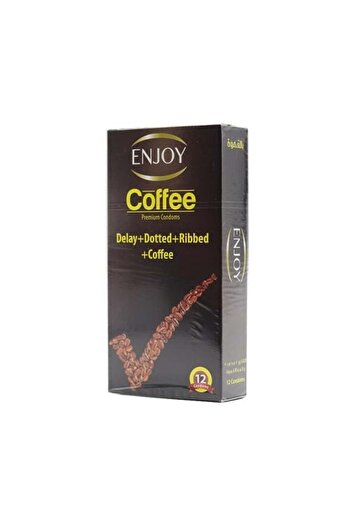 Enjoy Coffee-Flavored Dotted Condom - 12 Pieces
