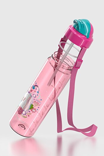 Renga Migo Desenli 630 ml Askılı Pipetli Tritan Çocuk Matara 912143 Pembe